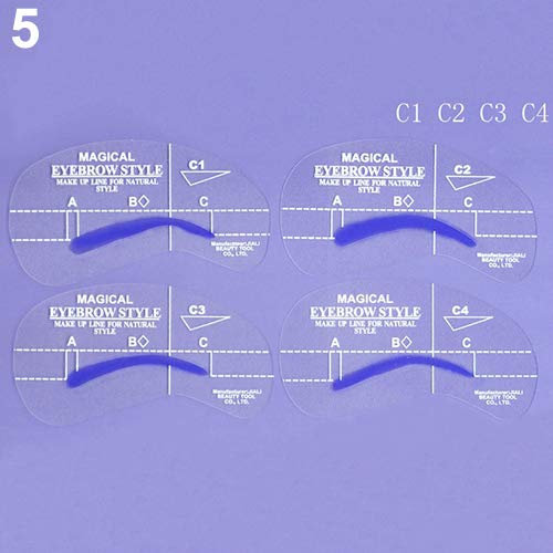 4 Stili Grooming Stencil Kit Sopracciglio Shaping Modelli DIY Bellezza Sopracciglio Stencil