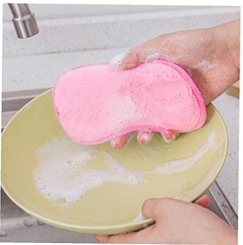 Angoter Nettoyage Cuisine Fibre de Bambou Chiffons Double Face antibactériennes lavettes Lave-Vaisselle Serviette récurage Éponges Couleur aléatoire