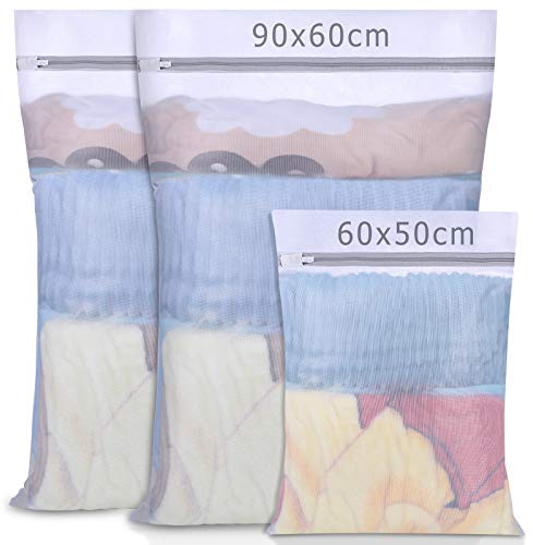 AJOXEL Filet Linge XL pour Machine à Laver, Lot de 3 Sac a Linge, Réutilisable Sac Filet, Sac Filet De Lavage, Sac à Linge Voyage pour Délicats, sous-Vêtements, Peluches, Rideaux, Linge De Lit