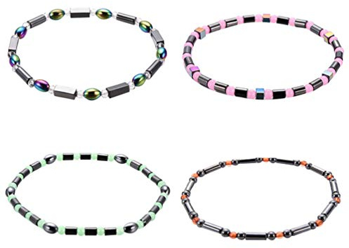 Healifty Hämatit Fußkette Mit Acryl Perlen Damen Herren Leichtes Knöchelarmband Für Alltag Party Geschenk Mode Fußkettchen