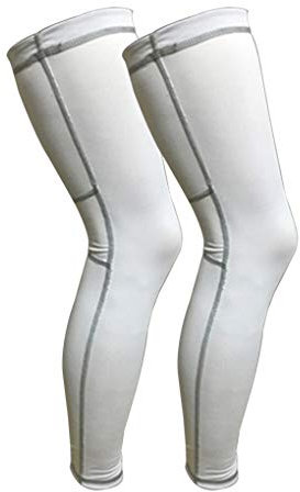Xindiqiu Gambali Compressione Ciclismo Manicotti Gambe Ginocchiera Basket Ginocchio Compressione per Uomo Donna Bianca Taglia L