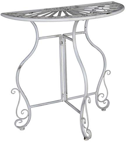 Konsolentisch Weiss Metalltisch halbrund Wandtisch Tischkonsole Landhausstil aja265 Palazzo Exklusiv