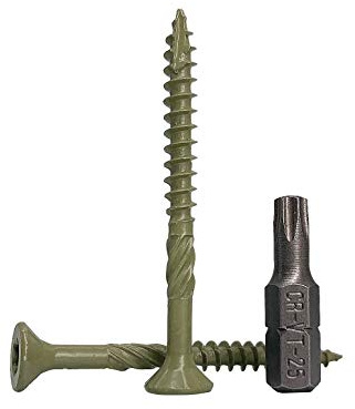 Marcopol (Lot de 500 pcs) Vert Finition Anti-corrosion 4,5 x 50 mm Vis pour terrasse en bois, Vis à bois, Tête Torx, Type 17, Tête fraisée, Vis extérieure (500, 4,5 x 50 mm)