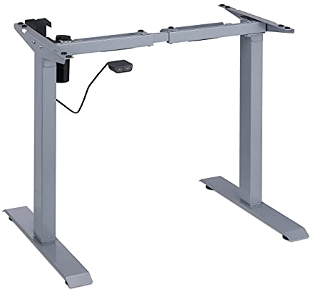 Relaxdays Tischgestell höhenverstellbar, elektrisch, ausziehbar, 71-121 cm, Gestell für Schreibtisch, Stahl, grau