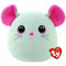 TY Squishy Beanies - Catnip il Topolino, Morbido Cuscino di Peluche con Occhioni Rosa Glitter, Idea Regalo per Grandi e Piccini, Tutti da Collezionare - 22 cm - T39224