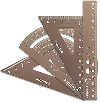 Kytpyi Set di righelli triangolari - 4 pezzi da 15 cm in alluminio per architetti, ingegneri, disegnatori e designer
