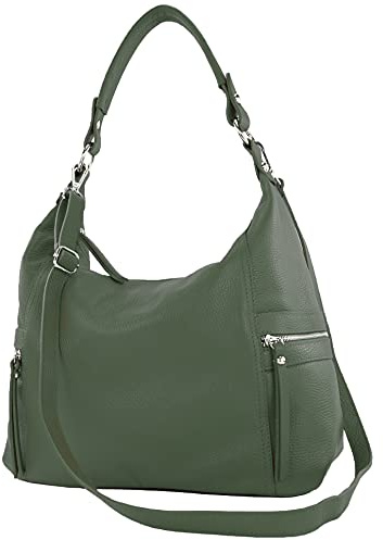 modamoda de T229 Damen Schultertasche Shopper aus Leder Large handmade in Italy