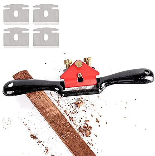 YAXIDAEVER Schabhobel Schweifhobel Verstellbare Speichen mit 4 Klingen Einstellbare SpeichenShave Holzbearbeitung Schneide Plane Spokeshave Hand Trimmen Werkzeug （215mm)