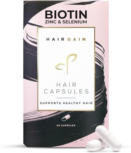 Hair Gain Biotin Supplement for Hair Growth | Promotes Fuller, Thicker Hair Growth with Enhanced Vitamins Complex | Hair, Skin & Nails Support for Women | Vegan Capsules - 1 Month Supply