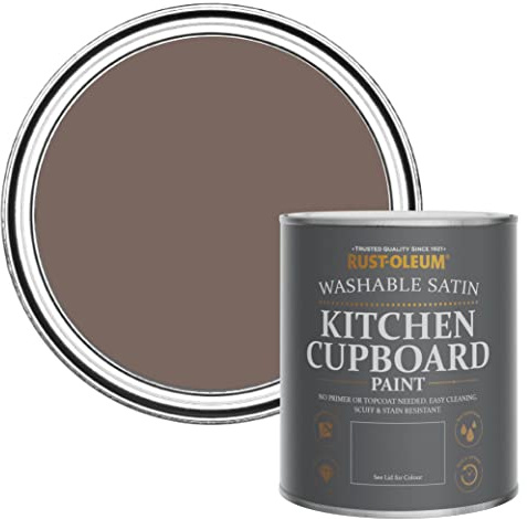 Rust-Oleum abwaschbare Küchenschrankfarbe in braun mit Seidenglanz Finish - Flussufer 750ML