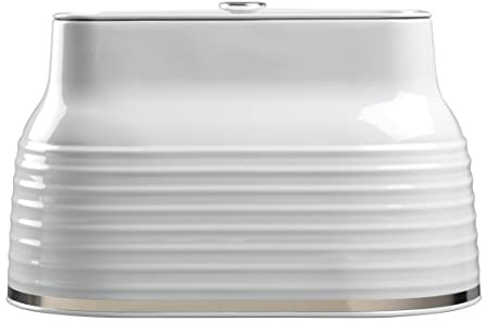 Daewoo Sienna Collection Bread Bin, Large Capacity Food Storage Container With Removable Lid, Grey