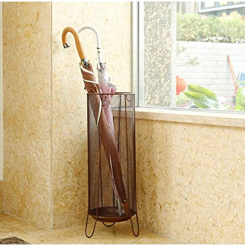 FairUo Umbrella Stands,Umbrella Racks Vintage Iron, Hotel/Coffee Long and Short with Drip Pan, Floor-Standing Cane Stand/Brass