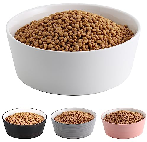 Addogyy Weißer Hundenapf aus Keramik für mittelgroße und große Rassen, schweres Hundefutter, Wassernapf, 20,3 cm, rutschfest, modern, niedlich, extra groß, Porzellan, Labyrinth, breite Öffnung