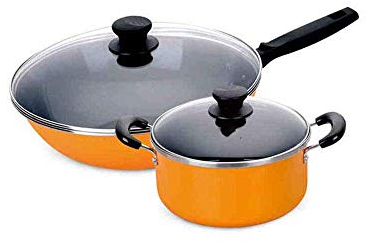 OQHAIR Juego de sartenes y Utensilios de Cocina de Cobre - Sartén con Tapa, con Tapa, vaporera inerte y U para inducción, (Tamaño : 32cm) (32cm)