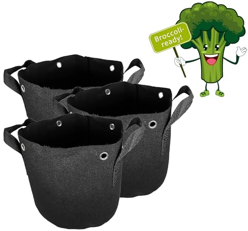 honju Home Growbag - Stofftopf 11l Volumen (3er Pack) [Pflanzsack mit verstärken Löchern zum Runterbinden, Besseres Wurzelwachstum, Vermeidung von Staunässe] schwarz