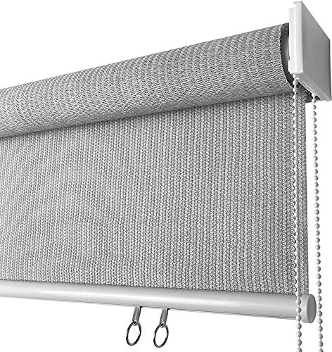 exproyzk XXIOJUN Rollläden Für Fenster Außen-Rollos, Cool, Privatsphäre Blackout Fenster Schattierungen Schatten-Rollo Für Veranda, Garten, Holz-Laubengänge (Farbe : Light Gray, Größe : 60 Wx60 L)