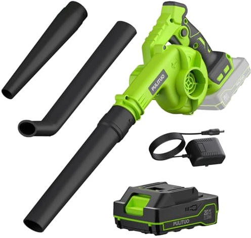 Leaf Blower Cordless with Battery and Charger, 20V Electric Cordless Blower 135MPH Small Leaf Blower, Lightweight Battery Blower Yard Tools Grass Blowers for Lawn Care Patio Backyard Leaves and Dust