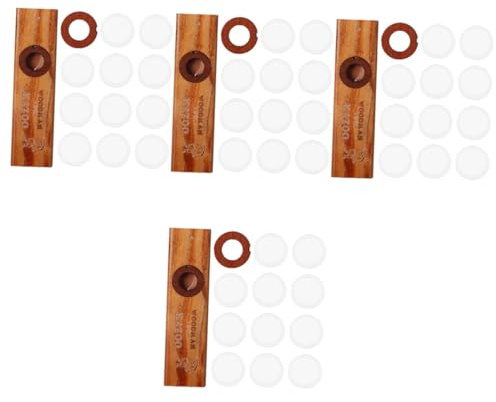 ibasenice 4sätze Holz Kazoo Für Ukulele Und Gitarre Einfach Zu Spielendes Musikinstrument Für Junge Mädchen Und Erwachsene Mit Ersatzmembranen Und Kompaktem Design Für Musikliebhaber