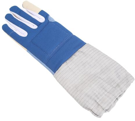 equlup Fechtenhandschuh, Linke Hand gepolsterte gestrickte Stoff Säbel Ephee Handschuh professioneller Anti -Slip -atmungsaktives Zaunhandschuh für die Fechten -Match -Übung (L)