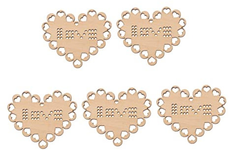 KOCKSHION 5 Stück Kreuzstich-holzstücke Dekorativ Für Anfänger Stoff Klein Stickerei Mini-Cross-chip Schlüssel Die Schild Stichworte Nähen Q Halskettenanhänger Kreuzen Ornament Bausätze