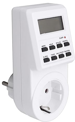 Temporizador de Salida de Interiores Temporizador Digital Interruptor Alimentación Cronometrado con Encogimiento Cuenta Cuenta con el Enchufe la UE 230V 16A 3680W. μ Función del Interruptor (Enchufe