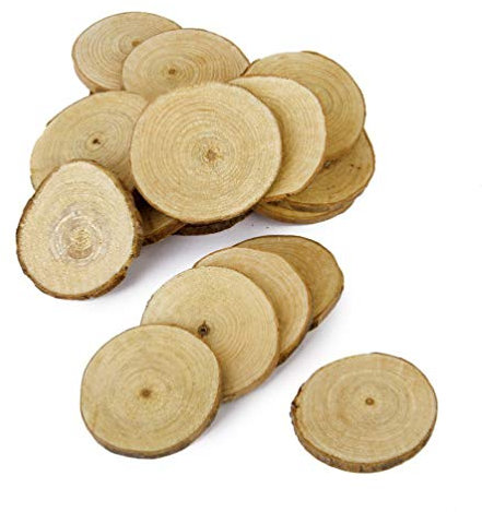 SHINEOFI 20 Pièces De Rondelles De Bois Pour Centres De Table 2 À 2 4 Pouces De Rondins De Bois Bruts Cercles En Bois Pour L'Artisanat La Décoration Intérieure La Peinture Les