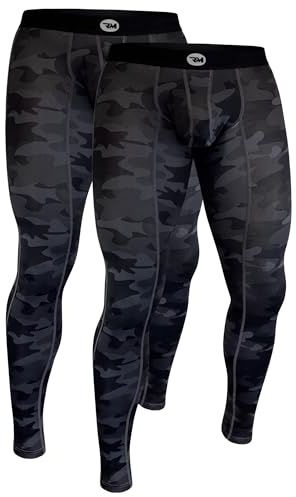 Real Men 28in Nylon Leggings B Pouch Xl 2pk Camo Long John's For Men Mens Running Leggings Mens Ballet Tights Men's Bulge Pouch Compression Tights