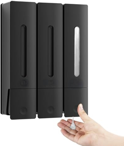 Dispenser Di Sapone, 3 Scomparti Dispenser Di Sapone Per Doccia Dispenser Di Shampoo Di Detersivo Per Piatti Montaggio A Parete Senza Fori Grande Capacità Per Cucina Bagno Hotel - 400ML*3