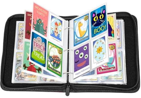 Sammelalbum Karten,400 Taschen Sammelkarten Album 50 Seiten Sammelmappe Karten Heft, Hochwertiges Tragbar Wasserdicht PU Sammelkartenalben Es ist das Geschenk für Kinder - R400