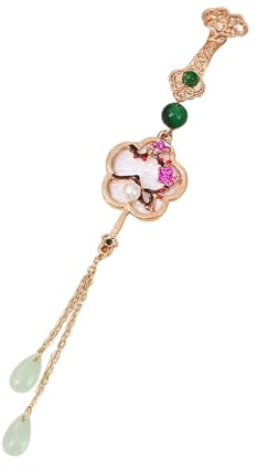 Spilla con motivi asiatici realizzata a mano Lega leggera Fiori pruno Orchidee Crisantemo Accessorio Qipao Accessorio Cheongsam in lega