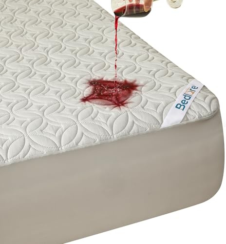 BEDLORE Waterproof Mattress Protector, Queen Size Mattress Pad with Deep Pocket 6-18 Depth, Soft Dirt-Proof Double Bed Mattress Cover for Bedroom, College Dorm, Hotel (Light Gray)