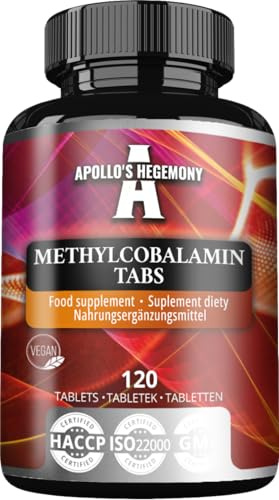 Méthylcobalamine B12 100 mcg - 120 comprimés végétaliens | 480 portions - Métabolisme énergétique et soutien immunitaire - par Apollo's Hegemony