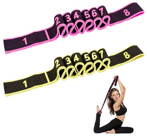 Varenzya 2 Pezzi Elastico Fasce di Resistenza, Cinghia Yoga Stretching Band
