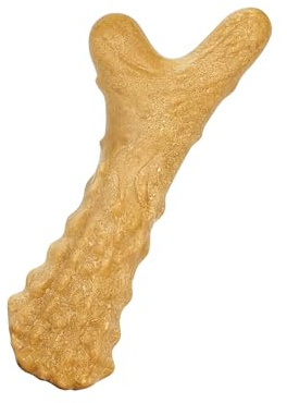KrauzPet Dog Chew Toy for Puppy Small Medium Dogs, Durable Dog Chew Bones Teething Toys, Tough Wishbone Dog Toys for Aggressive Chewers, Beef Flavor (1 Pack)