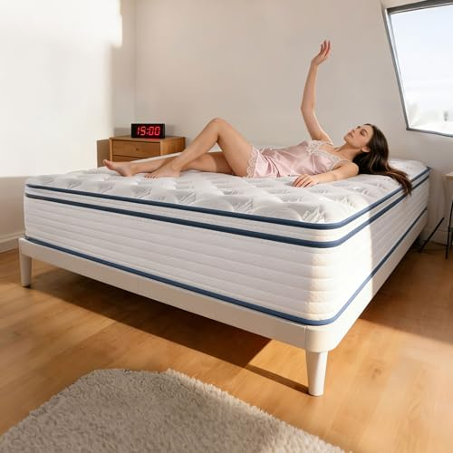 Cyclauricate Super King Size Mattress 6FT, 10 Inch Hybrid Memory Foam Pocket Sprung Mattress - Gel Infused 7-Zone Orthopedic Mattress - Medium Firm - Motion Isolation (Super King（180x200x26cm)