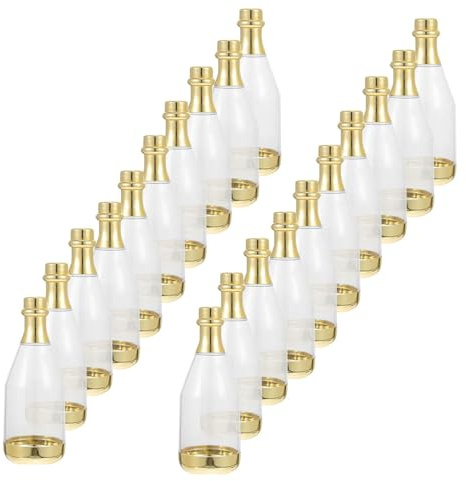 CVUTOVO 25 St Mini Flaskformade Godisaskar i Livsmedelsgodkänd Bröllopsgåvor och Festfavoriter för Godis Dekoration och Små Förvaringsboxar Champagnefärgade Presentlådor för Festliga
