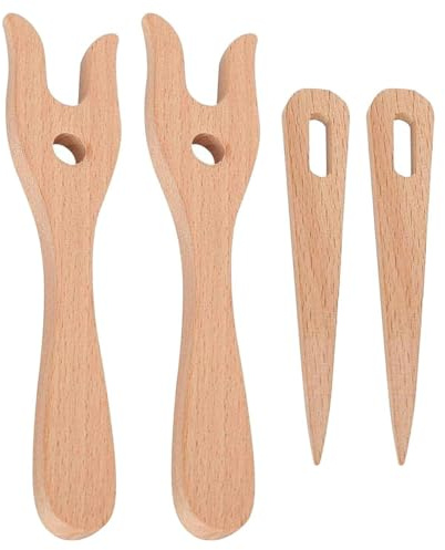 RNFKSU 2-Piece Wooden Knitting Fork Set, Creative Knitting Knitting Fork, Diy Handmade Tools, Suitable For Bracelets And Necklaces.