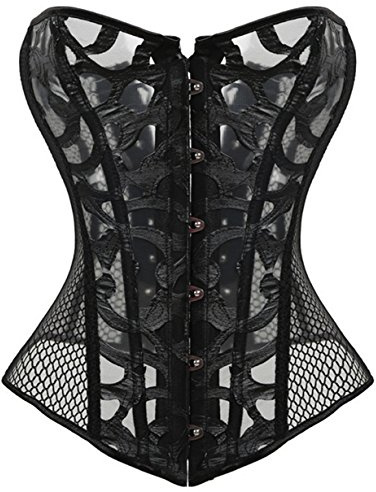 KUOSE Damen Weiß Body Shaper Vollbrust Corsage Top bergrößen, 36-38 EU, Schwarz