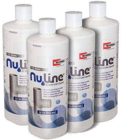 (4) Pack NuLine HVAC Condensate Drain Nu-Line Cleaner, 32 Ounce