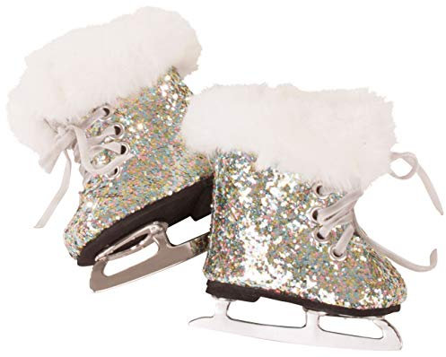 Götz 3402998 Puppen Schlittschuhe Christmas - Puppenzubehör für Babypuppen Gr. M von 42-46 cm und Stehpuppen Gr. XL von 45-50 cm