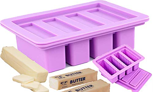 Molde de silicona para mantequilla, tamaño grande, 4 cavidades