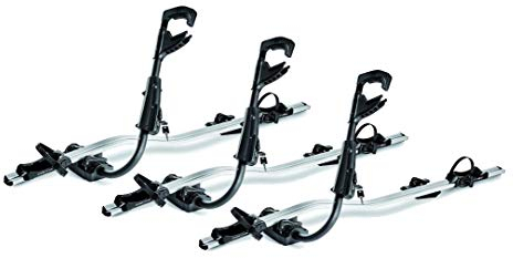 VDP 3 portabici Fast Rider in alluminio, portabici da tetto, portabici con serratura