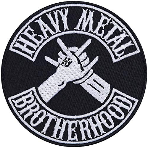 Heavy Metal Patch Heavy Metal Brotherhood Bruderschaft Aufnäher/Bügelbilder Biker Jeans Flicken zum annähen/aufbügeln | Applikation Kutten/Outdoor | 90x90mm