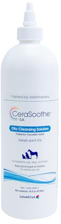 Covetrus CeraSoothe® SA Ear Cleansing Solution for Dogs, Cats & Horses – Salicylic Acid Formula to Remove Wax, Debris & Odor, 16 oz