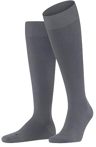 FALKE Herren Kniestrümpfe Energizing Wool M Kh Wolle Baumwolle mit Kompression 1 Paar, Grau Pavement 3828, 45-46