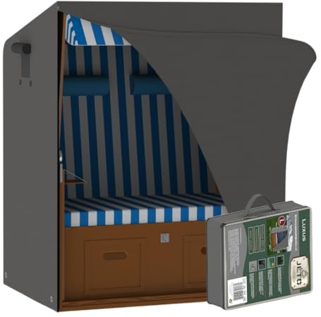 Jéto Strandkorb Schutzhülle Luxus - Winterfest und UV beständig - 600D Oxford - für 120cm breit