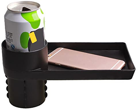 portavasos coche con bandeja, adaptador organizador multifuncional para coche, soporte portátil para bebidas y alimentos, compatible con la mayoría coches, camiones, SUV
