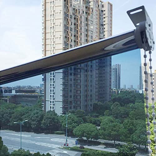 MJYDKBZ Fensterrollo Rollo einstellbar Wand-und Deckenmontag Klemmrollo Fensterrollo für Fenster & Tür Sonnenschutzrollos Spiegelfolie Fensterfolie (150 x 100 cm,Blue)