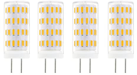 Lamsky GY6.35 LED Bulb 5W 50W Replacement, AC/DC 12V Neutral White 4000K Bi-pin Base Bulb - 4 Pack for Pendant, Desk & Landscape Lighting - Non-dimmable