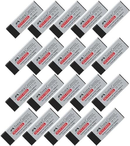 FABER-CASTELL 205052 - Radiergummi Dust-Free, Kunststoff, schwarz, 20 Stück